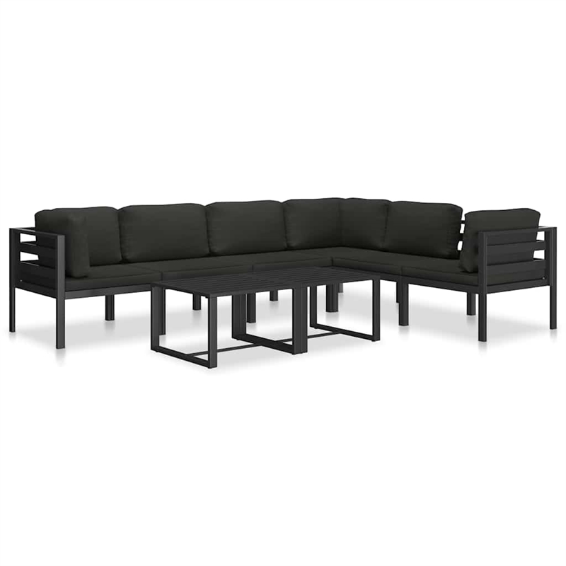 vidaXL Single Sofa with Cushions Aluminum Anthracite