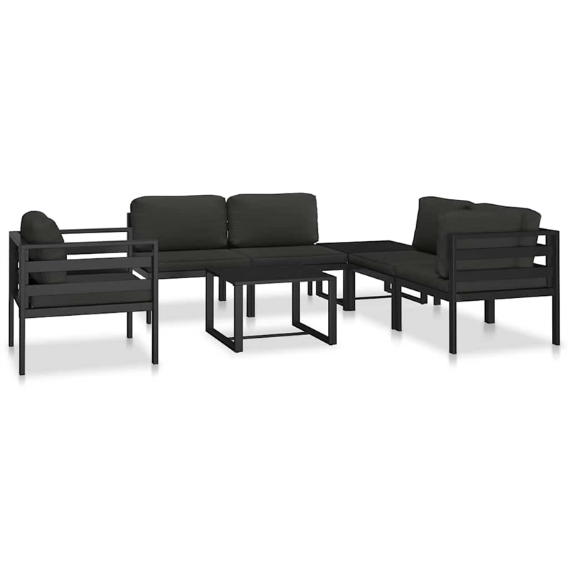 vidaXL Single Sofa with Cushions Aluminum Anthracite
