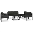 vidaXL Single Sofa with Cushions Aluminum Anthracite