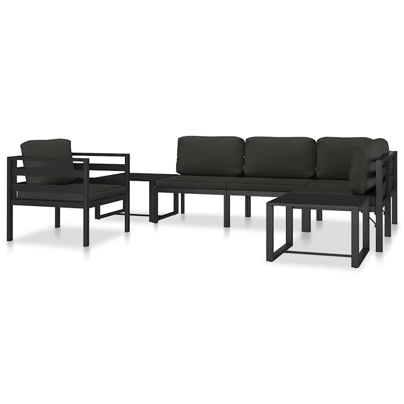 vidaXL Single Sofa with Cushions Aluminum Anthracite