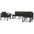 vidaXL Single Sofa with Cushions Aluminum Anthracite
