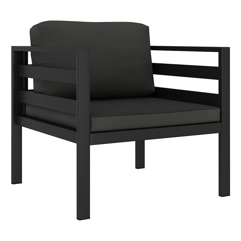 vidaXL Single Sofa with Cushions Aluminum Anthracite