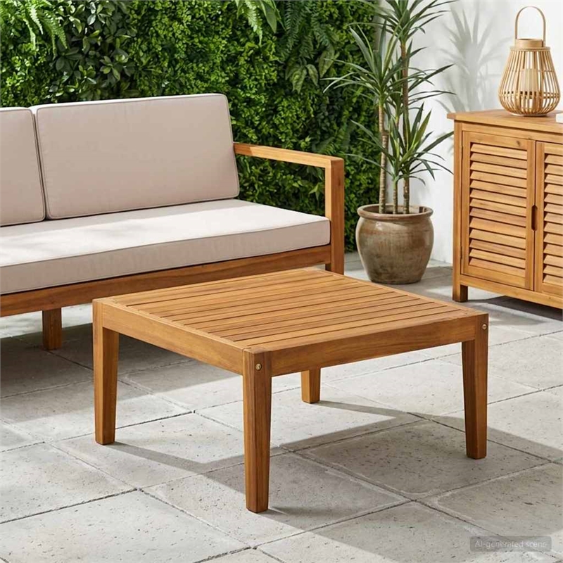 vidaXL Garden Table Solid Acacia Wood Natural 23.62 x 23.62 x 11.81 in