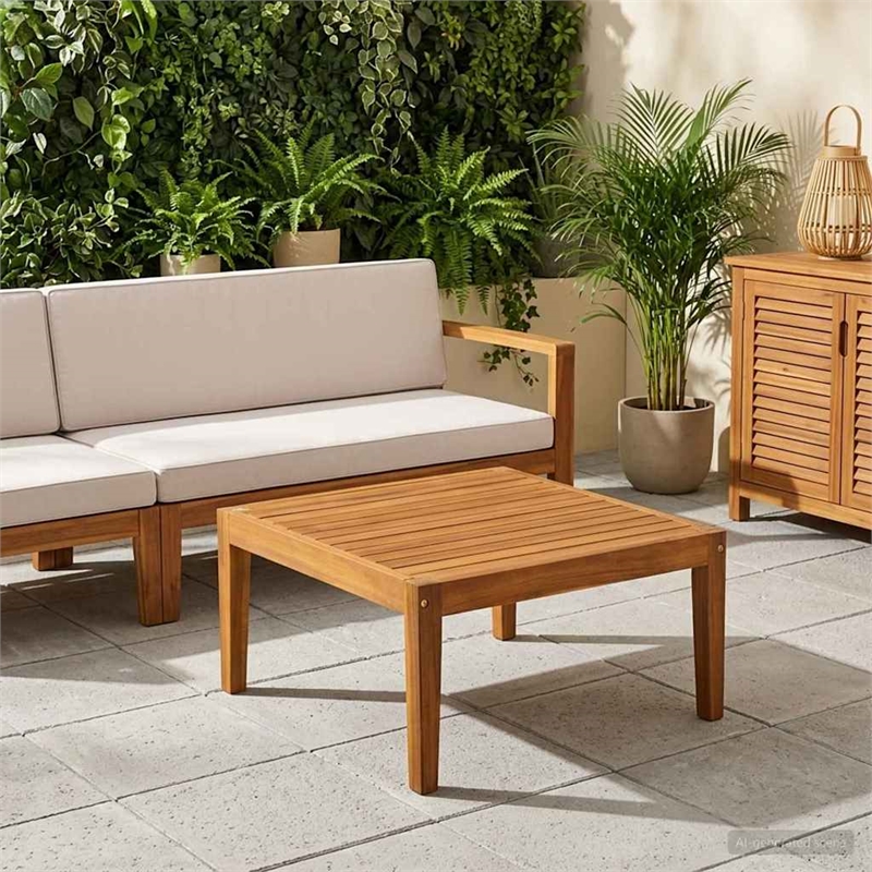 vidaXL Garden Table Solid Acacia Wood Natural 23.62 x 23.62 x 11.81 in