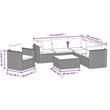 vidaXL 7 Piece Patio Lounge Set with Cushions Poly Rattan Black