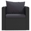 vidaXL 9 Piece Patio Lounge Set with Cushions Poly Rattan Black
