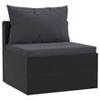 vidaXL 9 Piece Patio Lounge Set with Cushions Poly Rattan Black