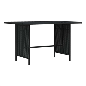 vidaXL Patio Dining Table Black 43.3&quotx27.6&quotx25. 6&quotPoly Rattan