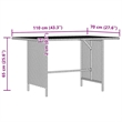 vidaXL Patio Dining Table Black 43.3