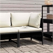 vidaXL Sectional Corner Sofa with Cushions Black Poly Rattan