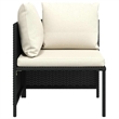 vidaXL Sectional Corner Sofa with Cushions Black Poly Rattan