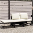 vidaXL 3 Piece Patio Sofa Set with Cushions Black Poly Rattan