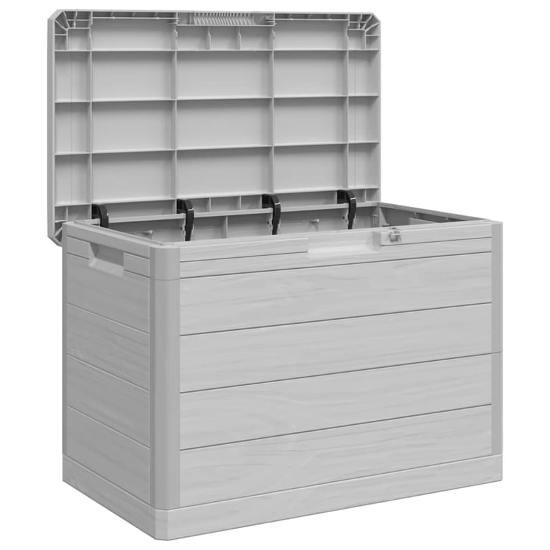 vidaXL Outdoor Cushion Box Grey 77.5x44.5x53 cm Polypropylene