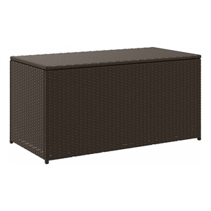 vidaXL Patio Storage Box Poly Rattan 39.3&quotx19.6&quotx19.6&quot Brown