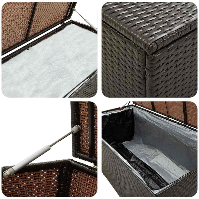 vidaXL Patio Storage Box Poly Rattan 39.3