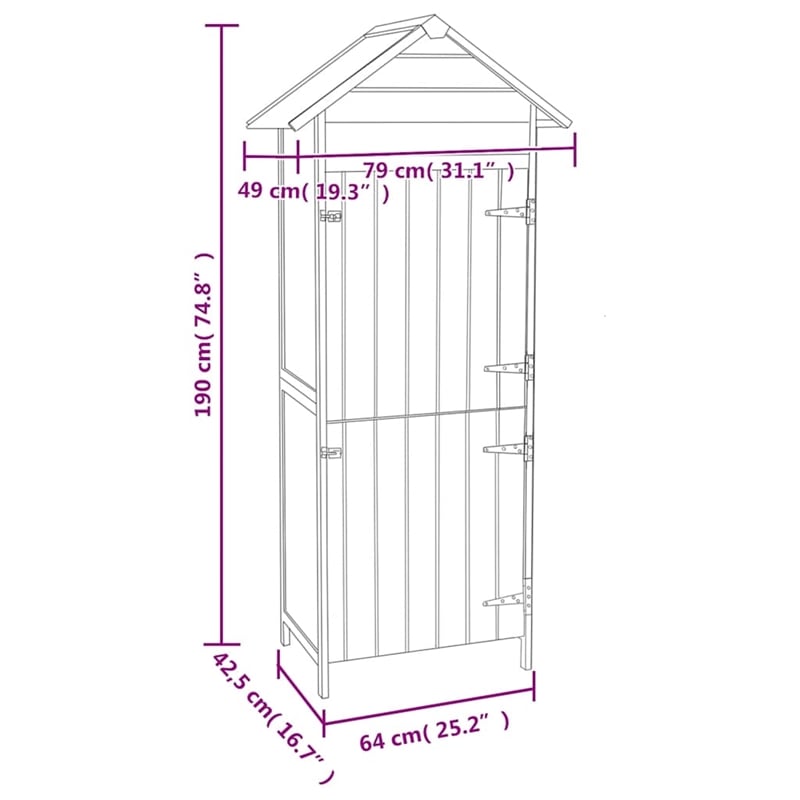 vidaXL Patio Storage Cabinet Brown 16.7