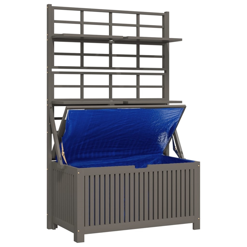 vidaXL Storage Box with Trellis Gray 39