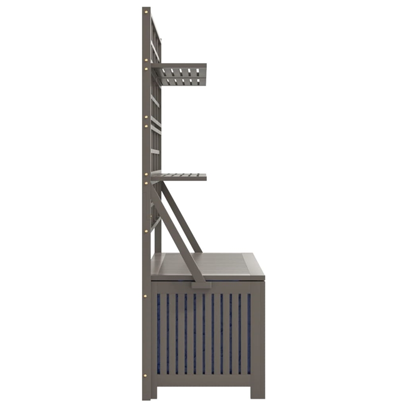 vidaXL Storage Box with Trellis Gray 39