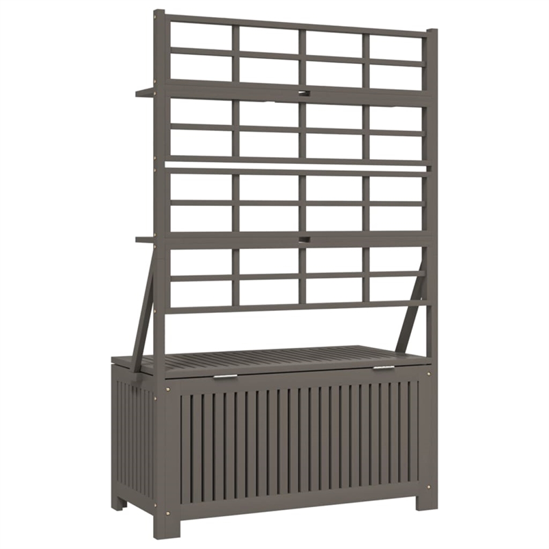 vidaXL Storage Box with Trellis Gray 39