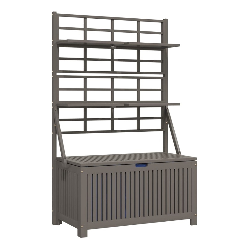 vidaXL Storage Box with Trellis Gray 39