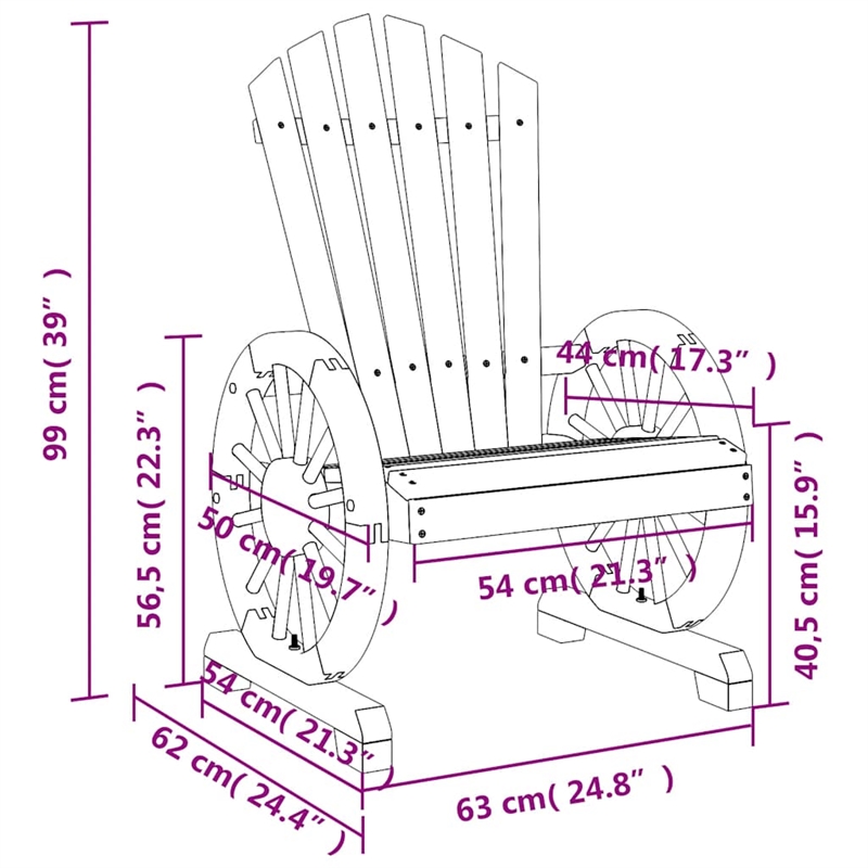 vidaXL Patio Adirondack Chair Solid Wood Fir