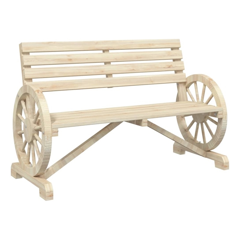 vidaXL Patio Bench 2-Seater Solid Wood Fir
