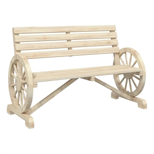vidaXL Patio Bench 2-Seater Solid Wood Fir