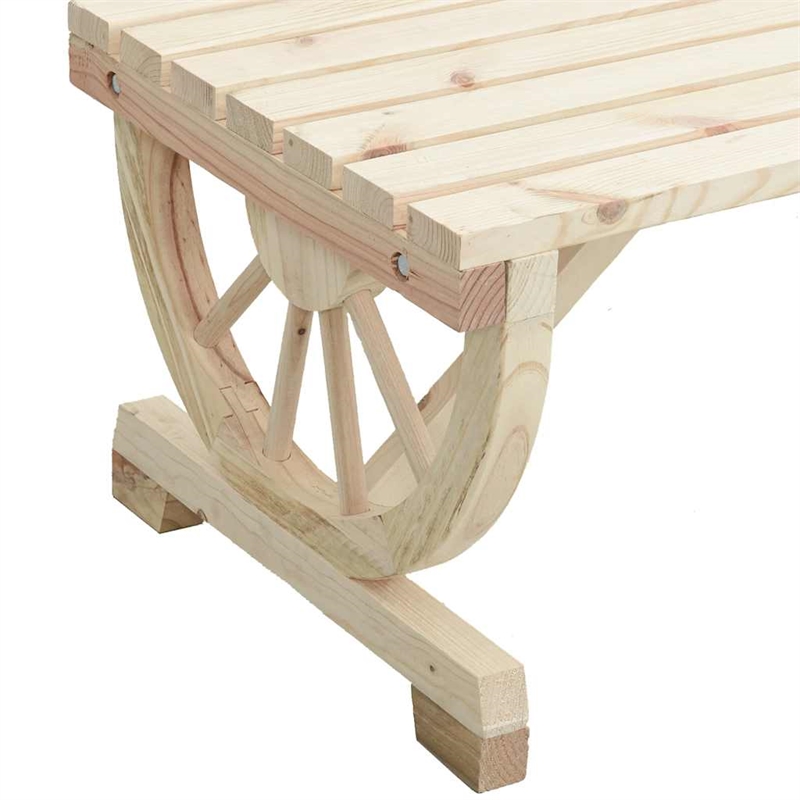 vidaXL Patio Bench 2-Seater Solid Wood Fir