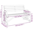 vidaXL Patio Bench 2-Seater Solid Wood Fir