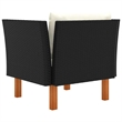 vidaXL Patio Sofa Poly Rattan and Solid Eucalyptus Wood