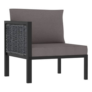 vidaXL Sectional Corner Sofa with Right Armrest Poly Rattan Anthracite