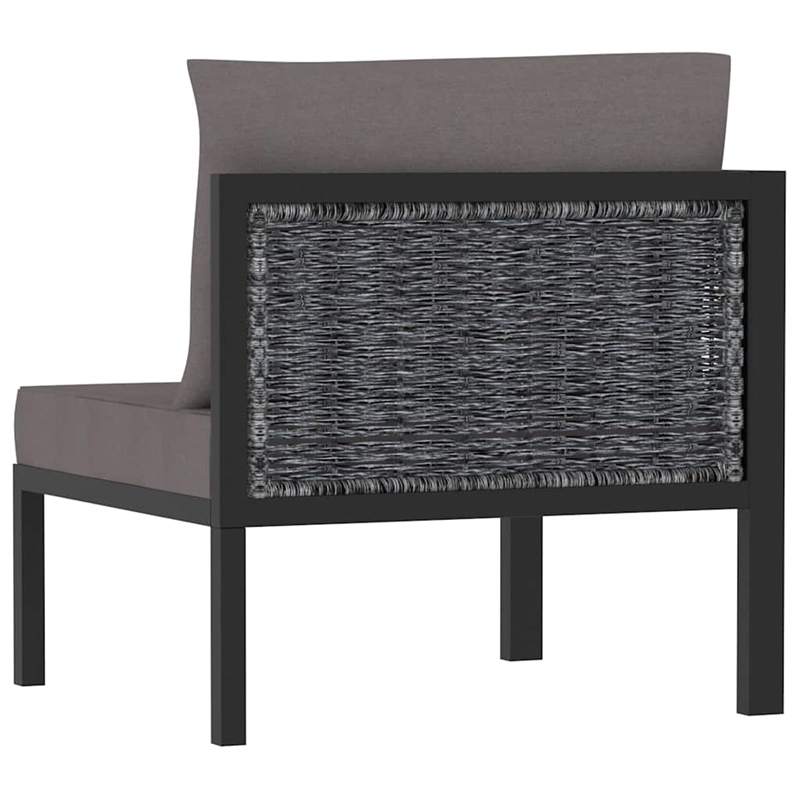 vidaXL Sectional Corner Sofa with Right Armrest Poly Rattan Anthracite