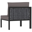 vidaXL Sectional Corner Sofa with Right Armrest Poly Rattan Anthracite
