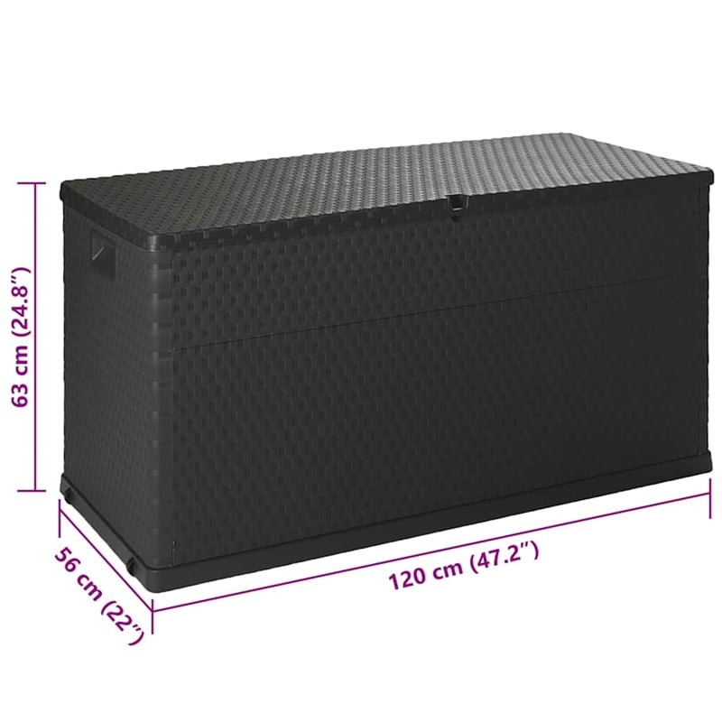 vidaXL Patio Storage Box Anthracite 47.2