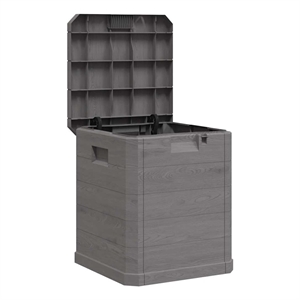 vidaXL Patio Storage Box 23.8 gal Brown Plastic