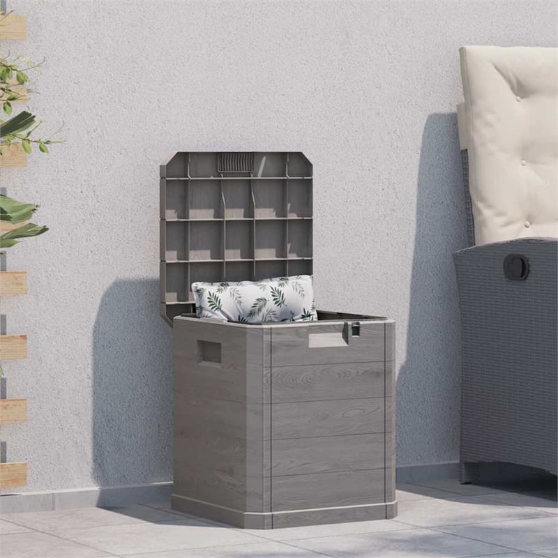 vidaXL Patio Storage Box 23.8 gal Brown Plastic