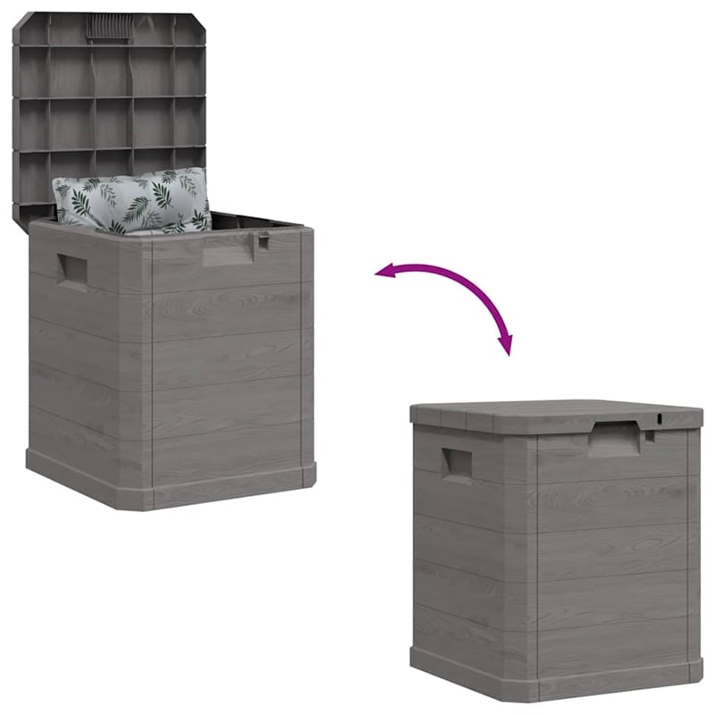 vidaXL Patio Storage Box 23.8 gal Brown Plastic