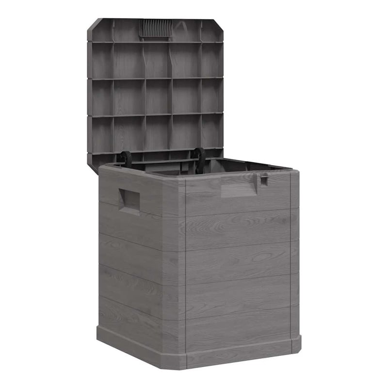 vidaXL Patio Storage Box 23.8 gal Brown Plastic