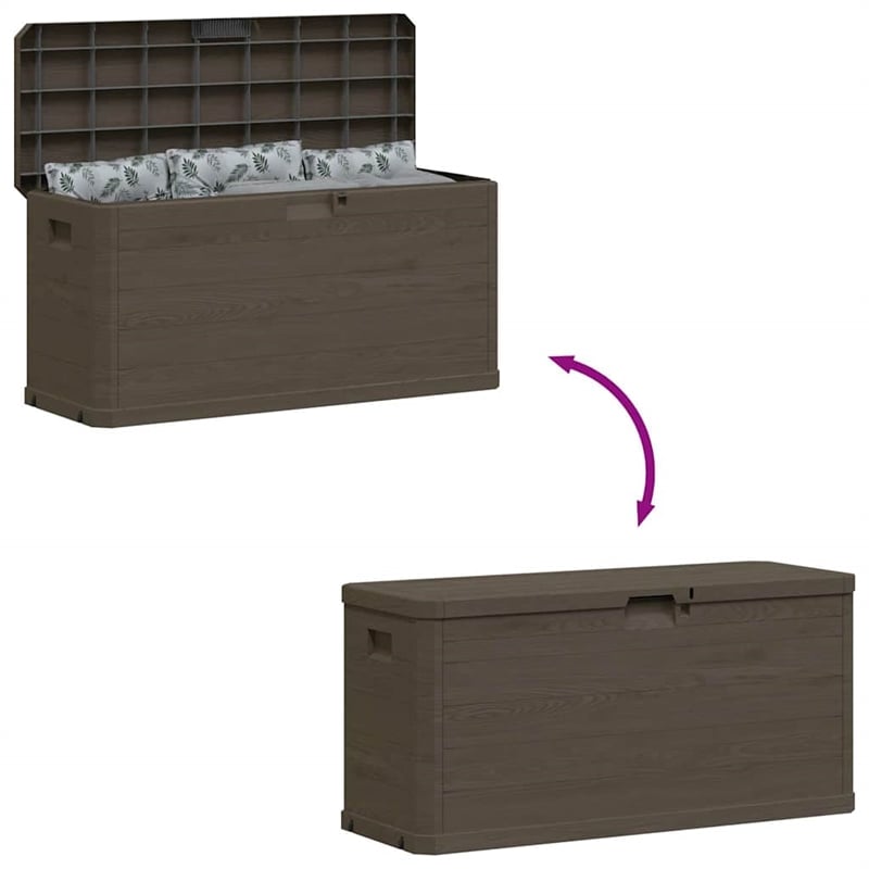 vidaXL Patio Storage Box 74 gal Brown Plastic