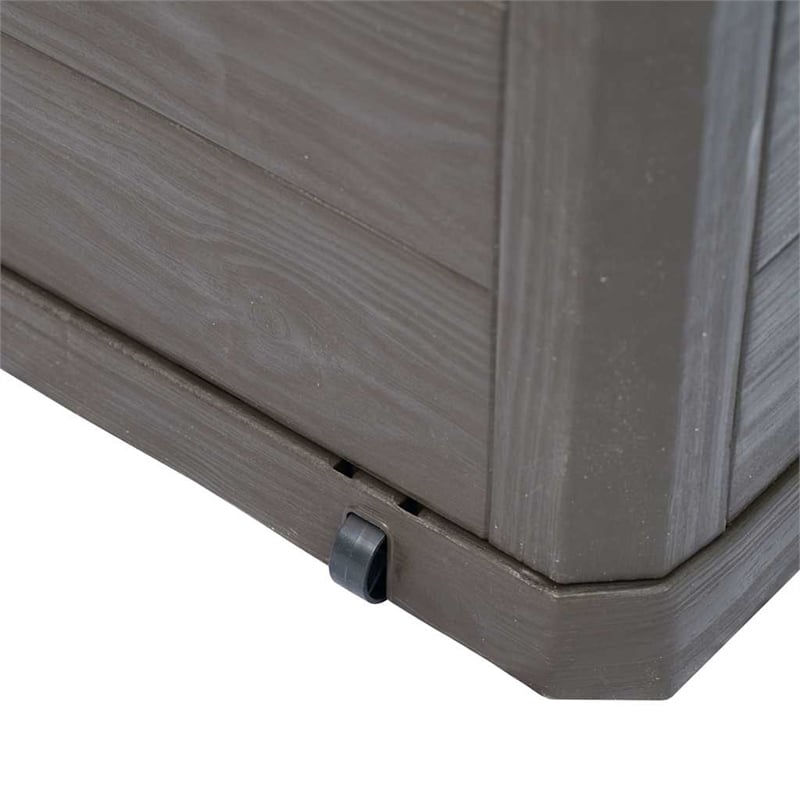 vidaXL Patio Storage Box 74 gal Brown Plastic