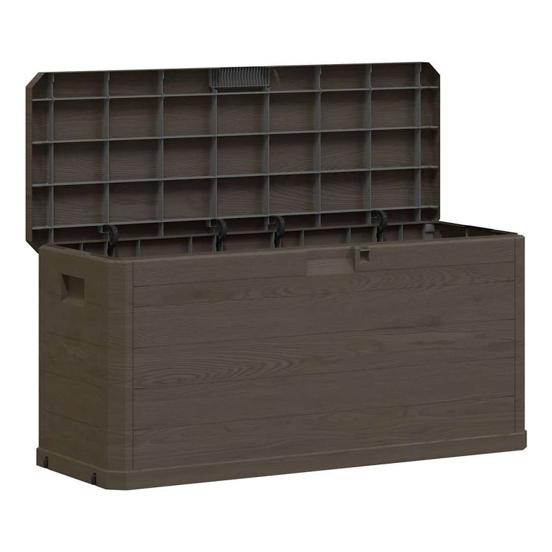 vidaXL Patio Storage Box 74 gal Brown Plastic