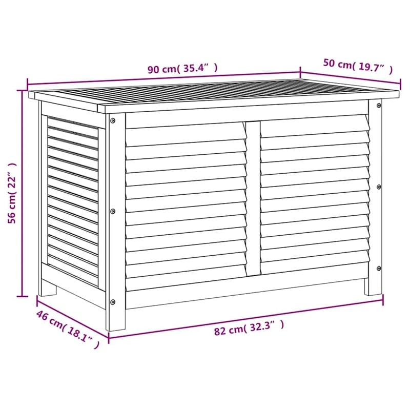 vidaXL Garden Storage Box with Louver 35.4