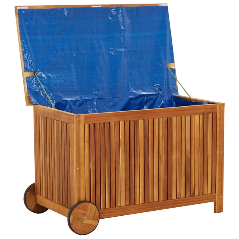 vidaXL Patio Storage Box with Wheels 35.4