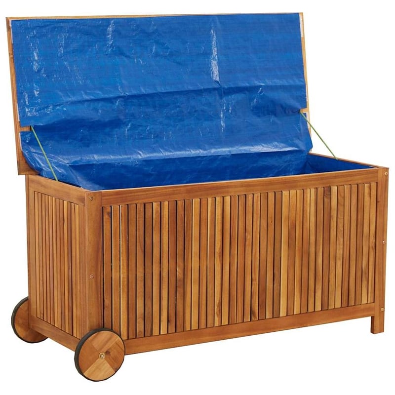vidaXL Patio Storage Box with Wheels 44.5