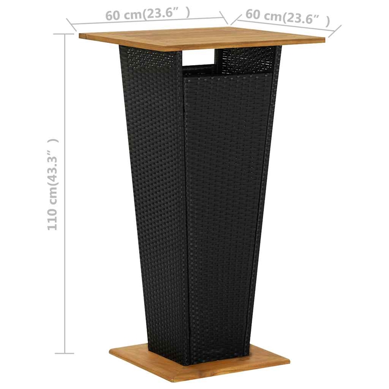 vidaXL Bar Table Black 23.6