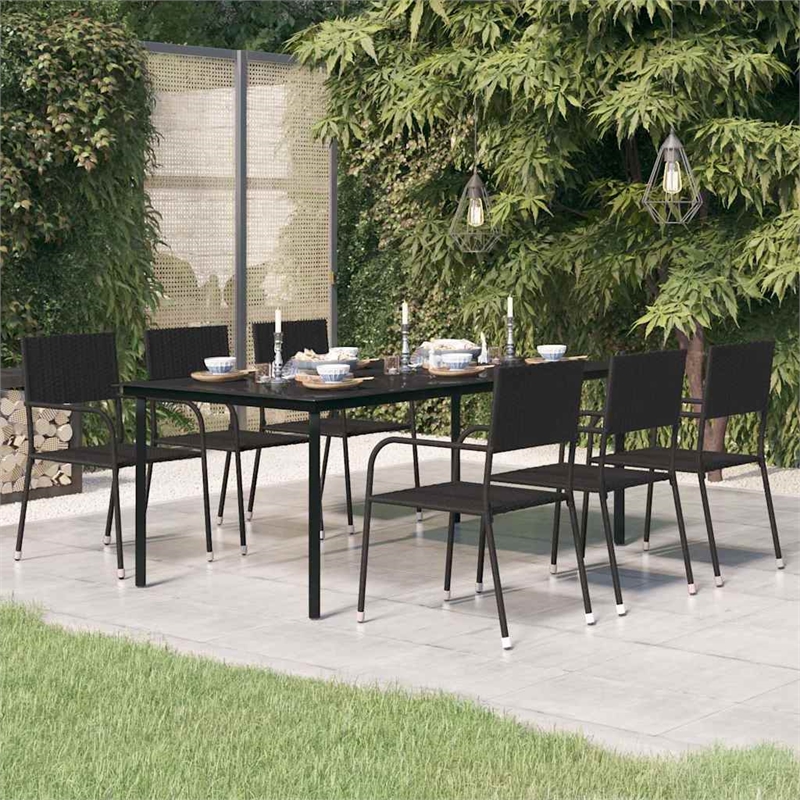 vidaXL Patio Dining Table Black 78.7