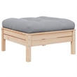 vidaXL 2-Seater Patio Sofa with Gray Cushions Solid Pinewood