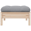 vidaXL 2-Seater Patio Sofa with Gray Cushions Solid Pinewood