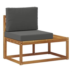 vidaXL Outdoor End Sofa Natural and Anthracite Solid Acacia Wood