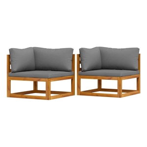 vidaXL Sectional Corner Sofas 2 pcs with Cushions Dark Gray